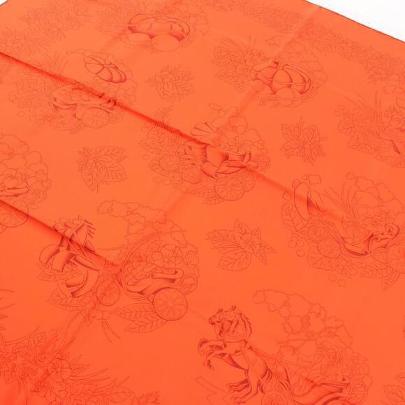 HERMES Red Silk Scarf - Picture 6 of 6